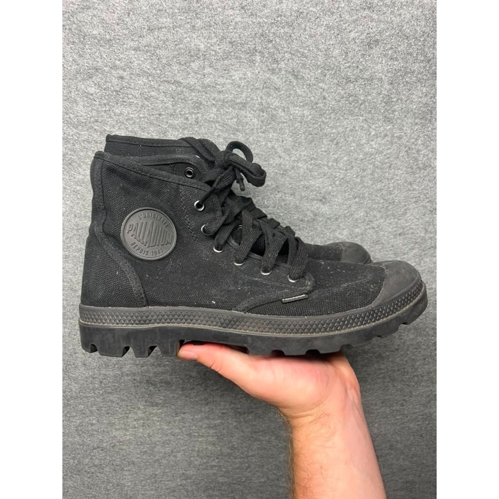Palladium Pampa Hi Men's Black Canvas Combat Boots Size 9.5 US 02352-060
